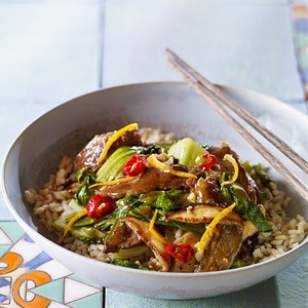 Tangerine bok choy & beef stir-fry