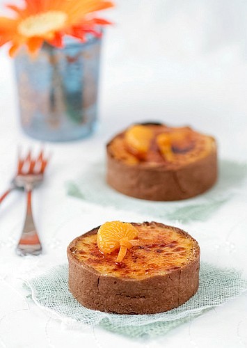Tangerine creme brulee tartelettes