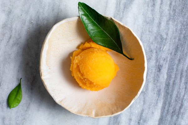 Tangerine sorbet with sake