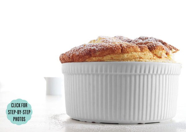 Tangerine soufflé with citrus coulis