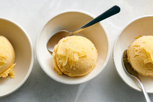 Tangerine yogurt sorbet