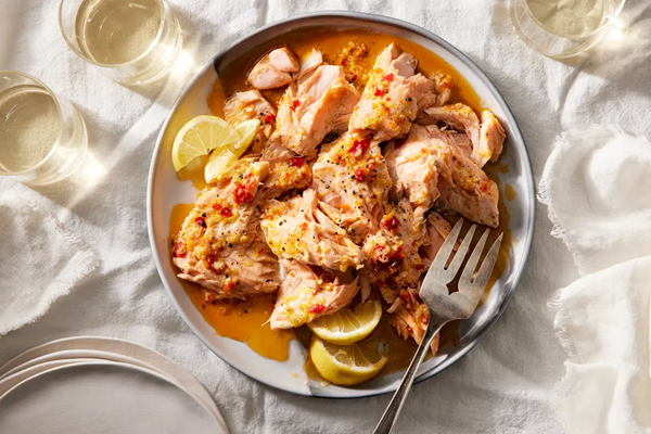 Tangy baked salmon with Calabrian chile