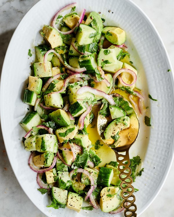 Tangy cucumber avocado salad