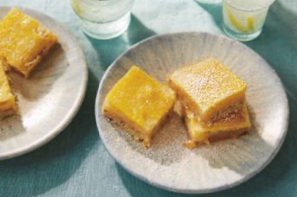 Tangy lemon and juniper bars