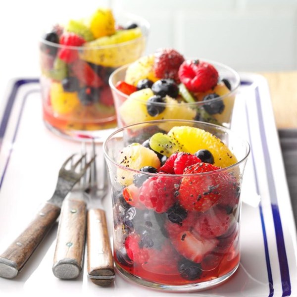 Tangy poppy seed fruit salad