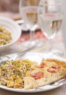 Tangy quinoa and herb salad with mango