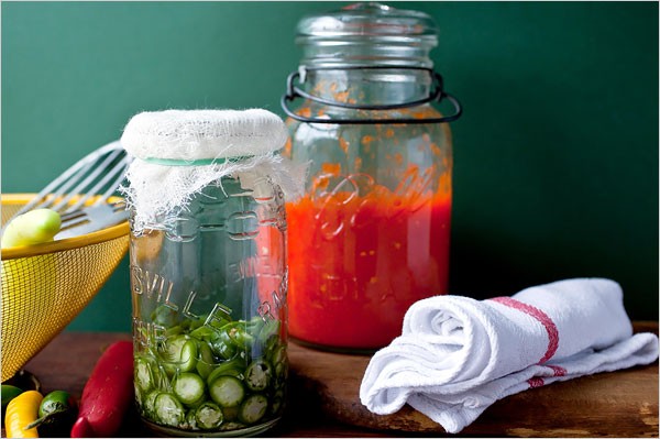 Tangy salted green chilies
