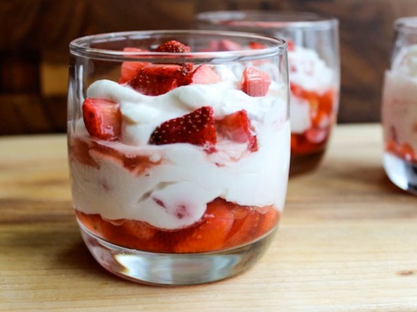 Tangy strawberry fools