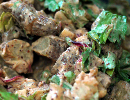 Tangy zangy roasted potato salad