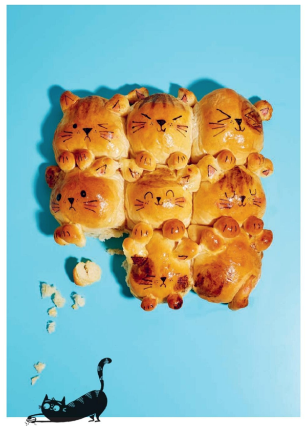 Tangzhong cat buns