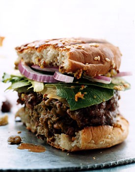 Tapenade-filled burgers
