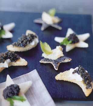 Tapenade on jicama stars