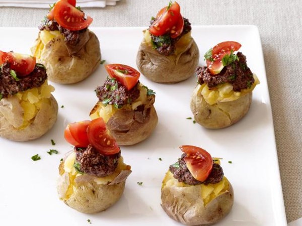 Tapenade stuffed potatoes