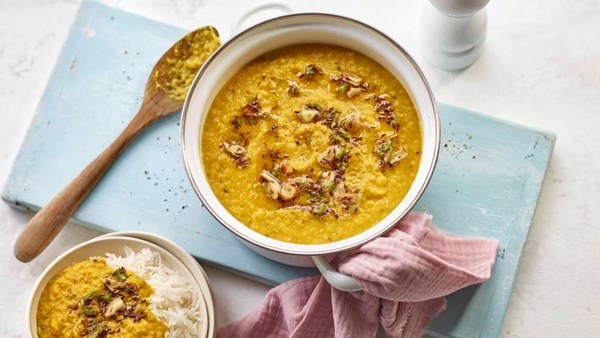 Tarka dal with rice