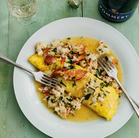 Tarragon and lobster omelet