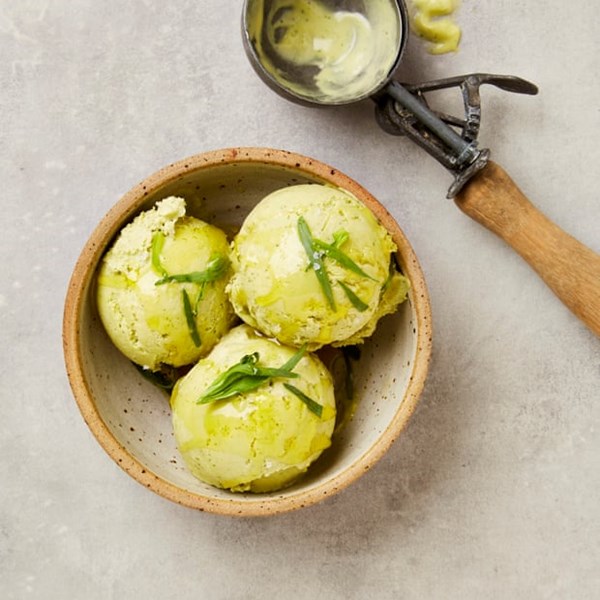 Tarragon and olive oil ice-cream