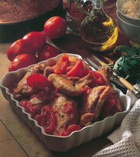 Tarragon and tomato chicken casserole