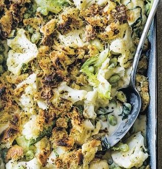 Tarragon, cheese & vegetable gratin