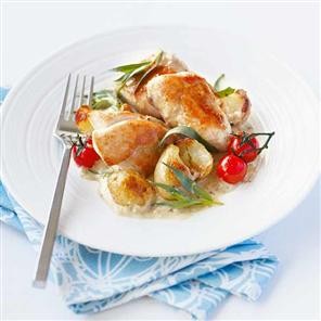 Tarragon chicken and crispy potatoes