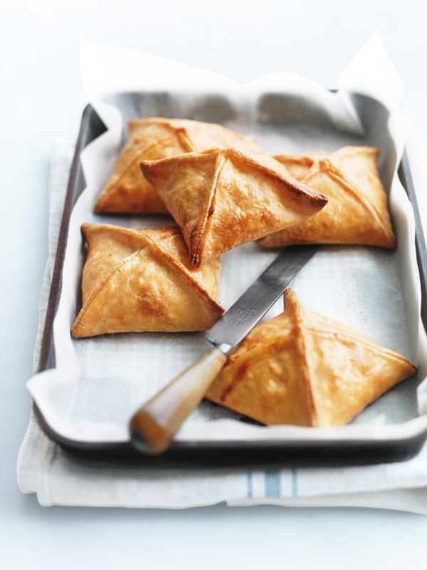 Tarragon chicken and ham pasties