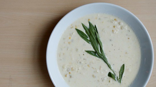 Tarragon creamed corn soup