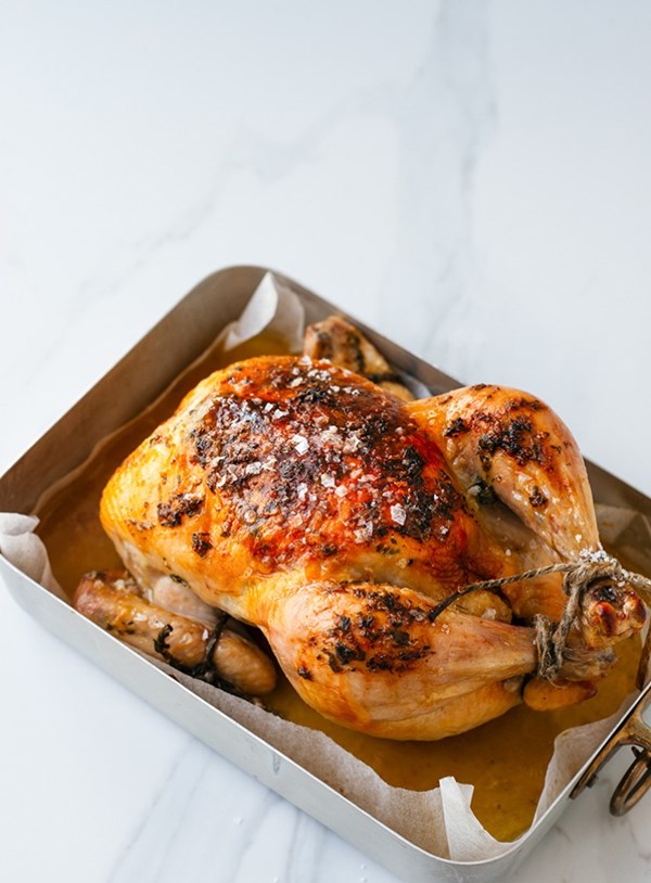 Tarragon, lemon and garlic roast chicken