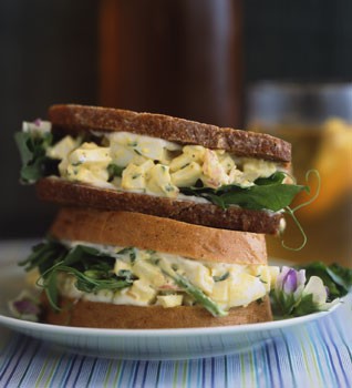 Tarragon shallot egg salad sandwiches