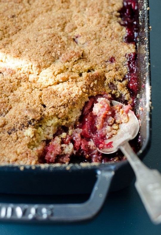 Tart cherry crumble
