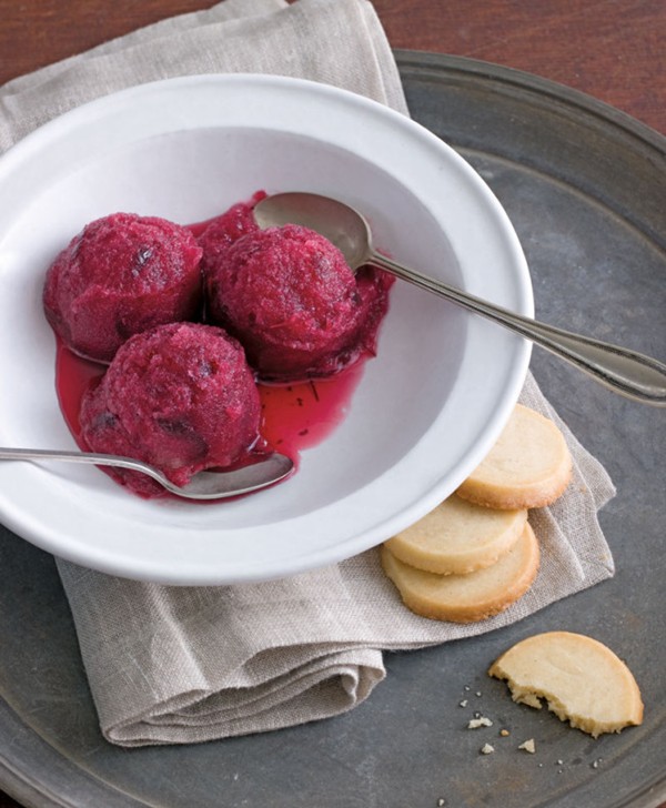 Tart cranberry sorbet