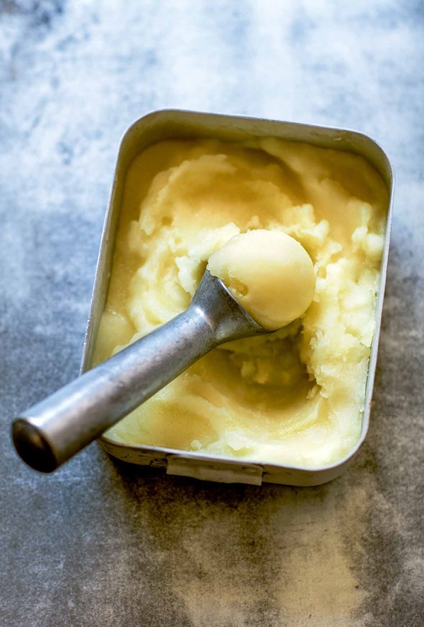 Tart lemon sorbet