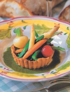 Tart of spring vegetables