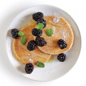 Tart-sweet lemon blackberry pancake topping