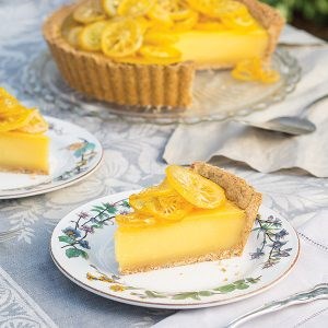 Tarte au citron with pine nut crust