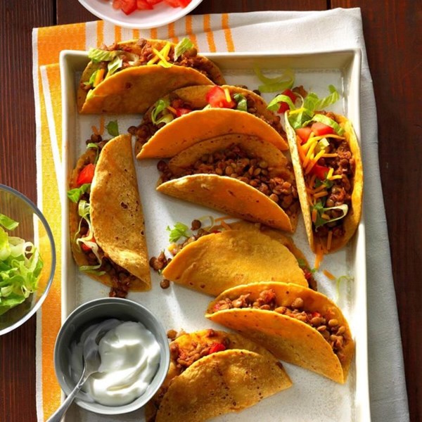 Tasty lentil tacos