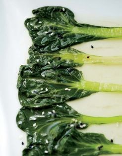 Tatsoi with "seawater" broth