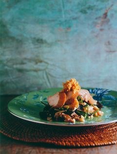 Tea-braised chicken with tamarind mushrooms