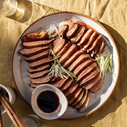 Tea-brined duck breast