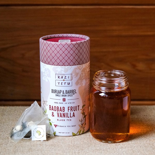 Tea-infused baobab vanilla syrup