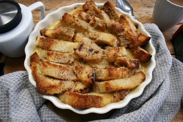 Tea loaf bread and butter pudding