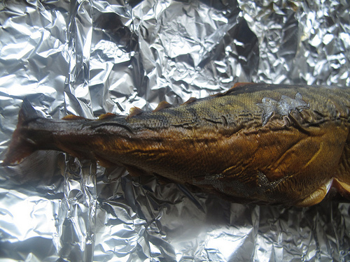 Tea-smoked mackerel