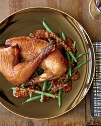 Tea-smoked roast chickens