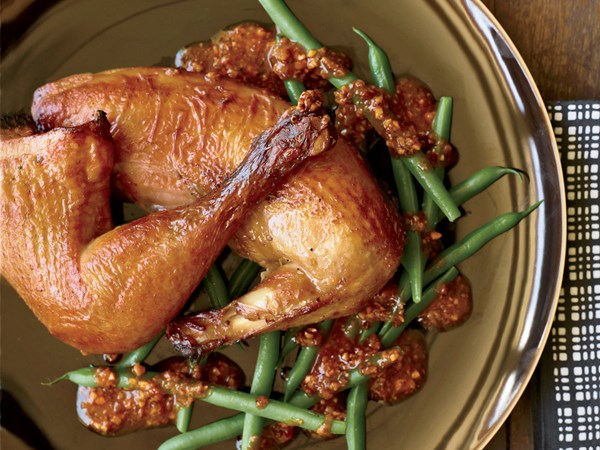 Tea-smoked roast chickens