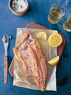 Tea-smoked trout