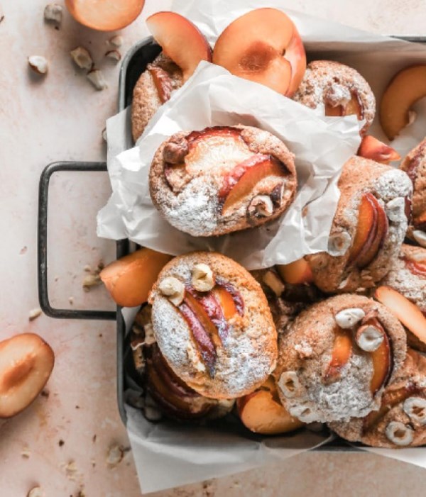 Teatime treat spiced plum and hazelnut friands 