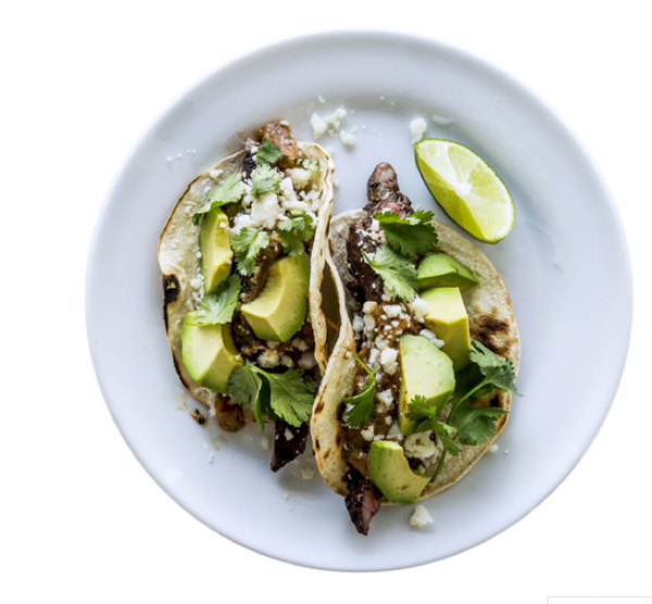 Tecate skirt-steak tacos