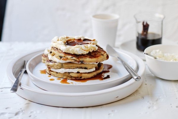 Teff hotcakes with tea infused maple syrup