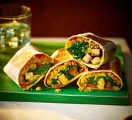 Tempeh & chickpea dhal wrap