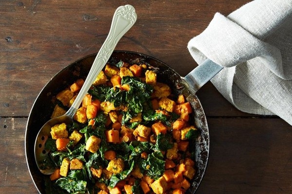 Tempeh and sweet potato hash