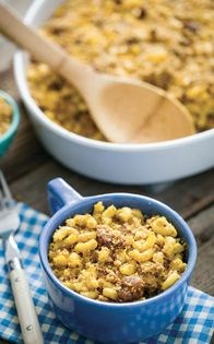 Tempeh bacon mac 'n' cheese with pecan Parmesan
