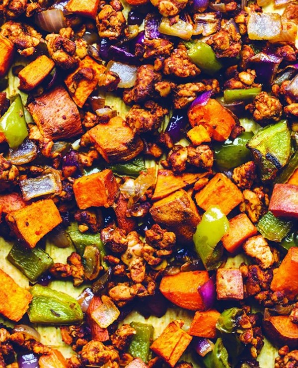 Tempeh chorizo sweet potato hash